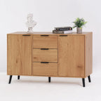 Buffet commode à 2 portes et tiroirs gris/naturel