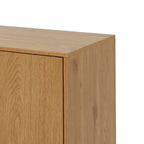 Buffet commode à 2 portes et tiroirs gris/naturel