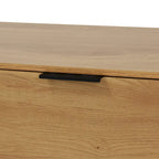 Buffet commode à 2 portes et tiroirs gris/naturel