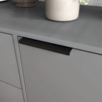 Buffet commode à 2 portes et tiroirs gris/naturel