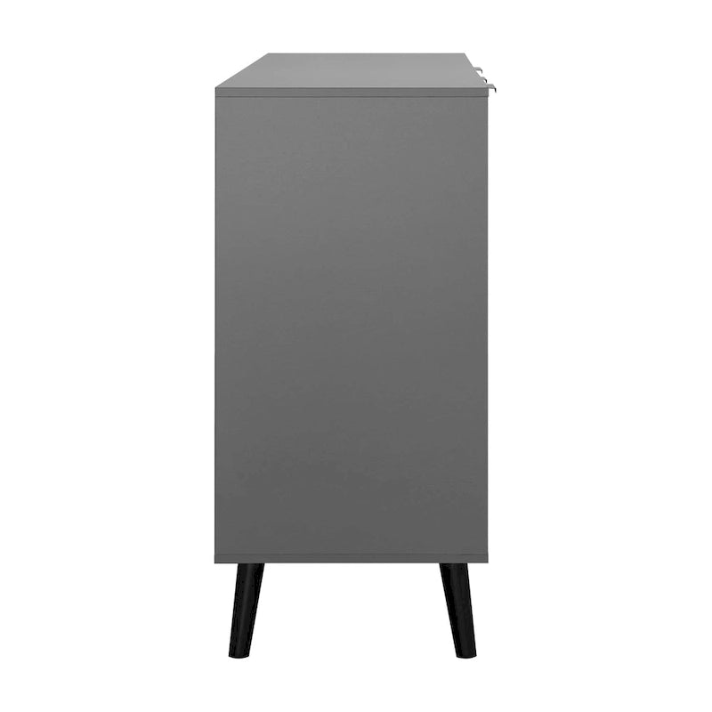 Buffet commode à 2 portes et tiroirs gris/naturel
