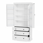 Garde-manger autoportant de cuisine de 195 cm – Gris / Crème / Blanc