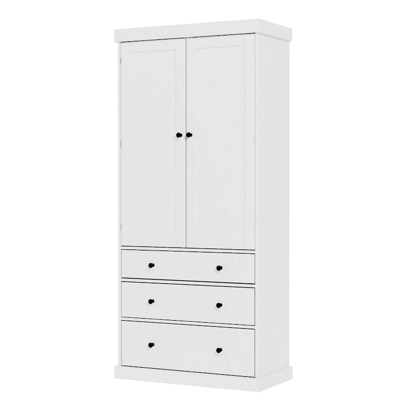 Garde-manger autoportant de cuisine de 195 cm – Gris / Crème / Blanc