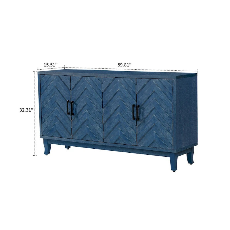 Buffet de salle à manger à deux portes en bois gris foncé antique