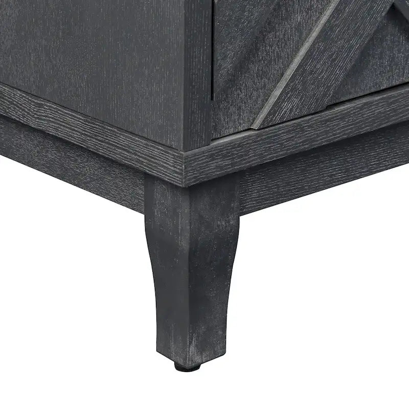 Buffet de salle à manger à deux portes en bois gris foncé antique