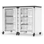 Meuble de rangement modulaire blanc/noir – 6 bacs, 2 modules