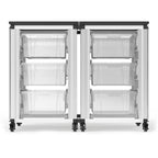 Meuble de rangement modulaire blanc/noir – 6 bacs, 2 modules