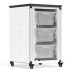 Meuble de rangement modulaire blanc/noir – 6 bacs, 2 modules