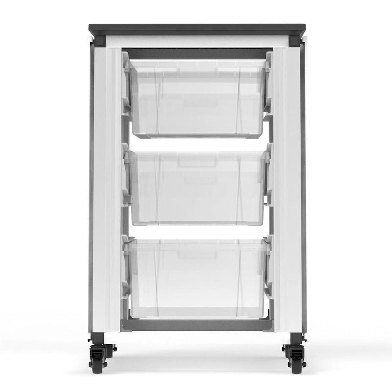 Meuble de rangement modulaire blanc/noir – 6 bacs, 2 modules