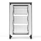 Meuble de rangement modulaire blanc/noir – 6 bacs, 2 modules