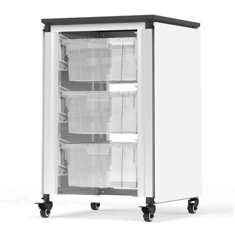 Meuble de rangement modulaire blanc/noir – 6 bacs, 2 modules