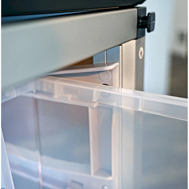 Meuble de rangement modulaire blanc/noir – 6 bacs, 2 modules