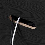 Meuble d'appoint à porte vitrée de 80 cm de large, motif grain de bois noir et blanc
