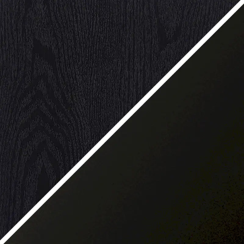 Meuble d'appoint à porte vitrée de 80 cm de large, motif grain de bois noir et blanc