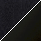 Meuble d'appoint à porte vitrée de 80 cm de large, motif grain de bois noir et blanc