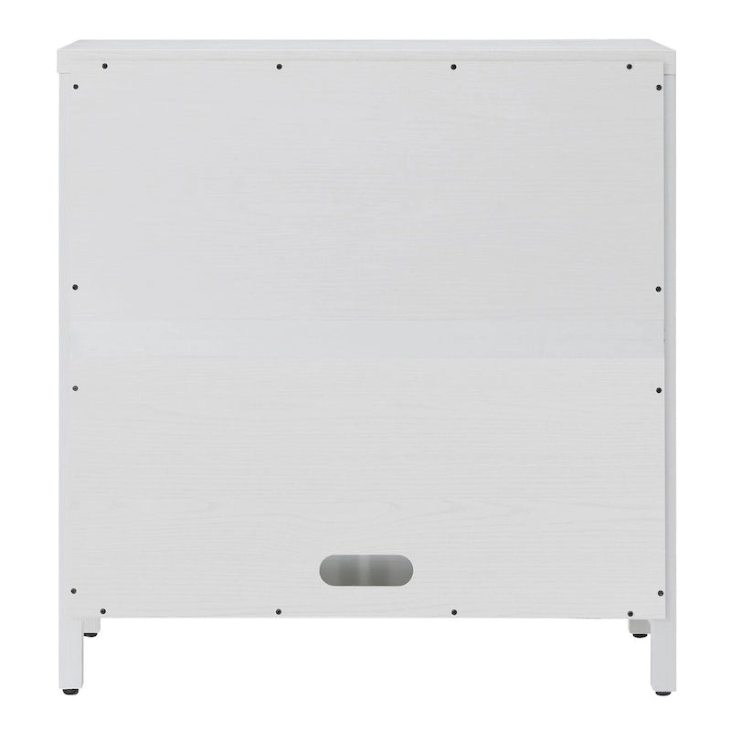 Meuble d'appoint à porte vitrée de 80 cm de large, motif grain de bois noir et blanc