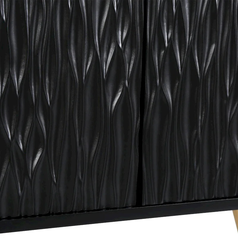 Bahut commode noire à 2 portes, une personne