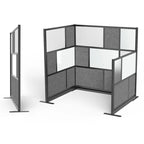 Séparateur de pièce modulaire noir, 178 x 178 cm, mur de départ pour une personne