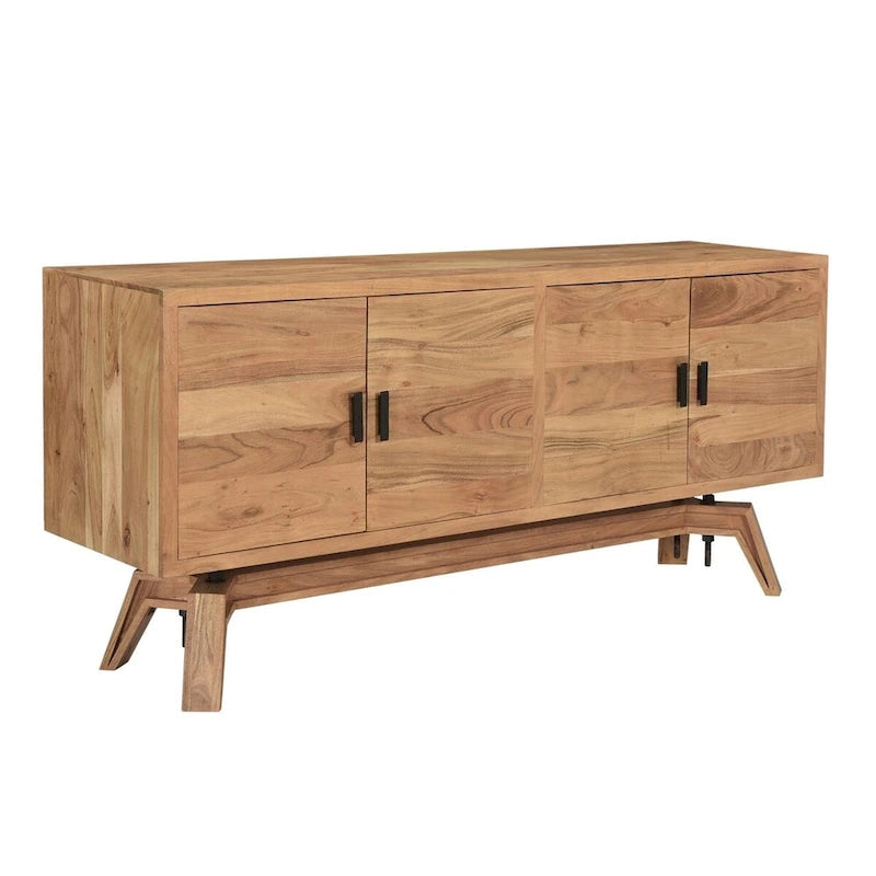 Buffet en bois massif à bords bruts - 2 portes, 175 cm