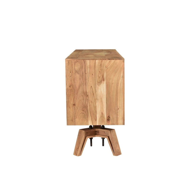 Buffet en bois massif à bords bruts - 2 portes, 175 cm
