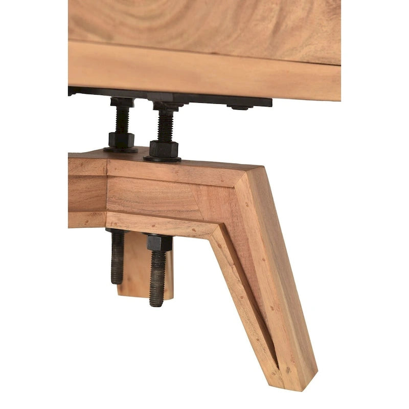 Buffet en bois massif à bords bruts - 2 portes, 175 cm