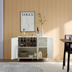 Buffet 3 portes blanc, pour 1 à 2 personnes
