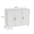 Buffet 3 portes blanc, pour 1 à 2 personnes