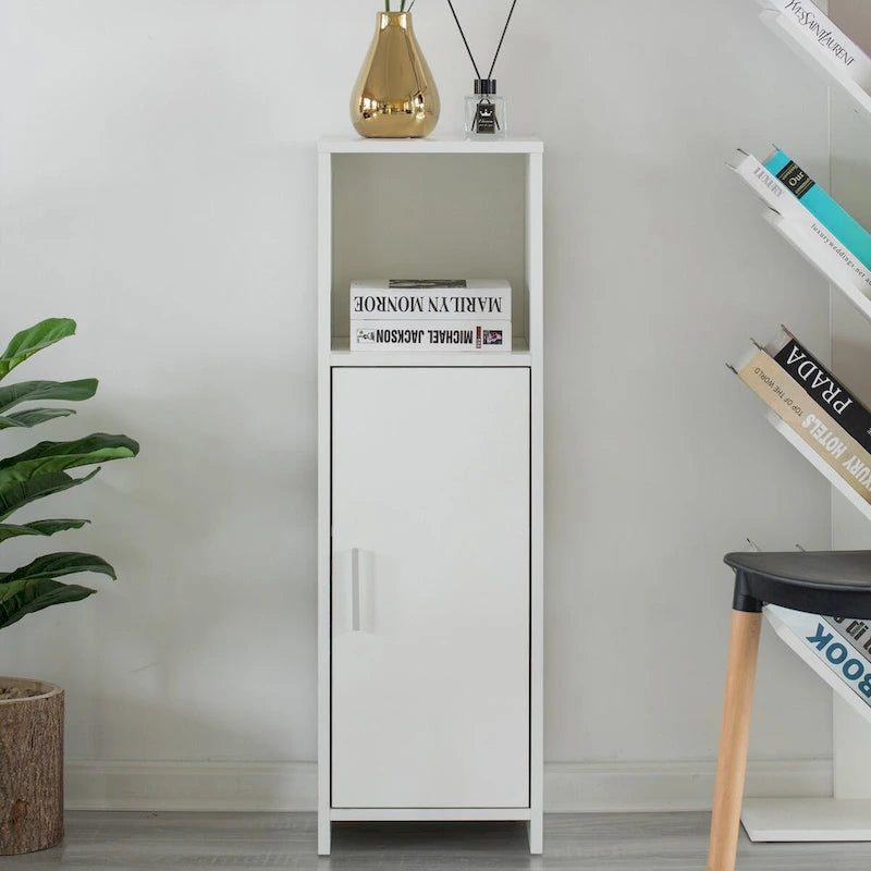 Meuble haut de salle de bain à porte simple, autoportant, blanc