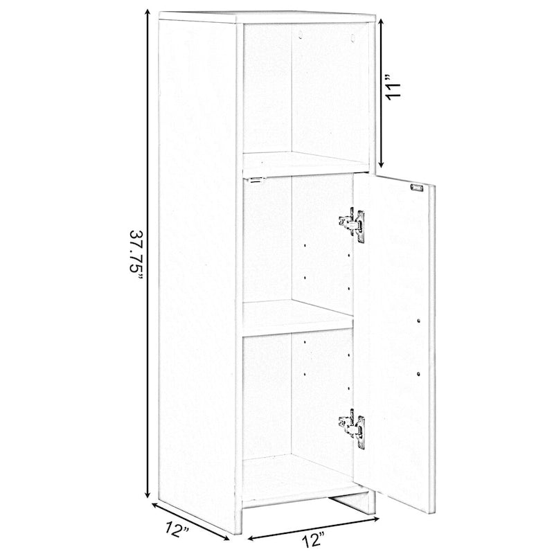 Meuble haut de salle de bain à porte simple, autoportant, blanc