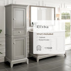 Meuble de rangement pour linge de maison autoportant, fini bois gris, 61 cm, 1 personne