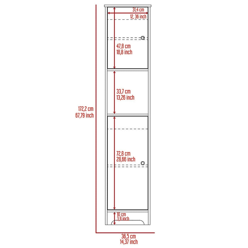 Meuble de rangement en lin beige – Double porte, 2 armoires, 4 étagères