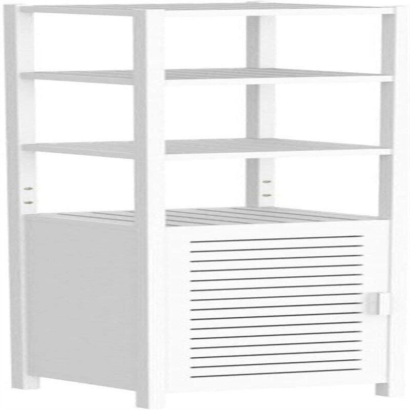 Meuble haut de salle de bain fin en bois blanc avec porte persienne, 1 personne
