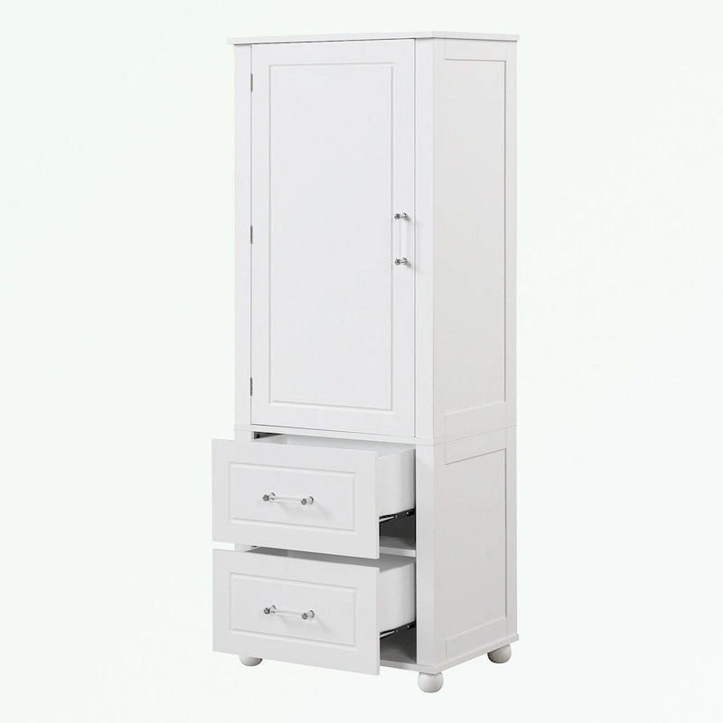Meuble haut de salle de bain blanc, 1 personne, 2 tiroirs