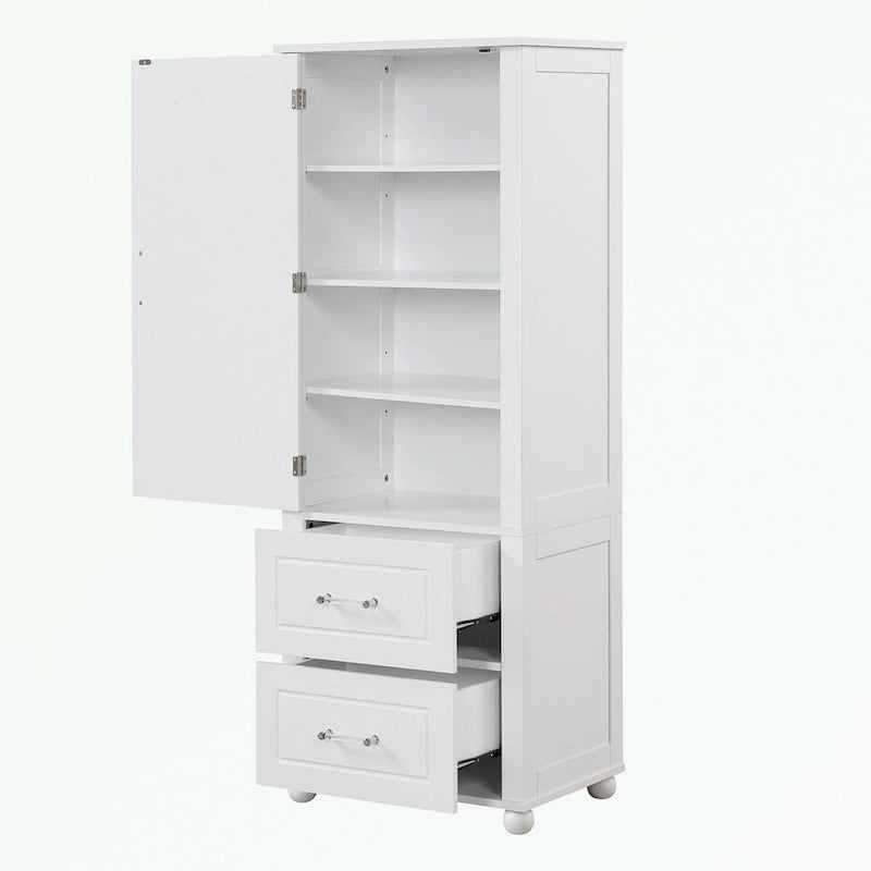 Meuble haut de salle de bain blanc, 1 personne, 2 tiroirs
