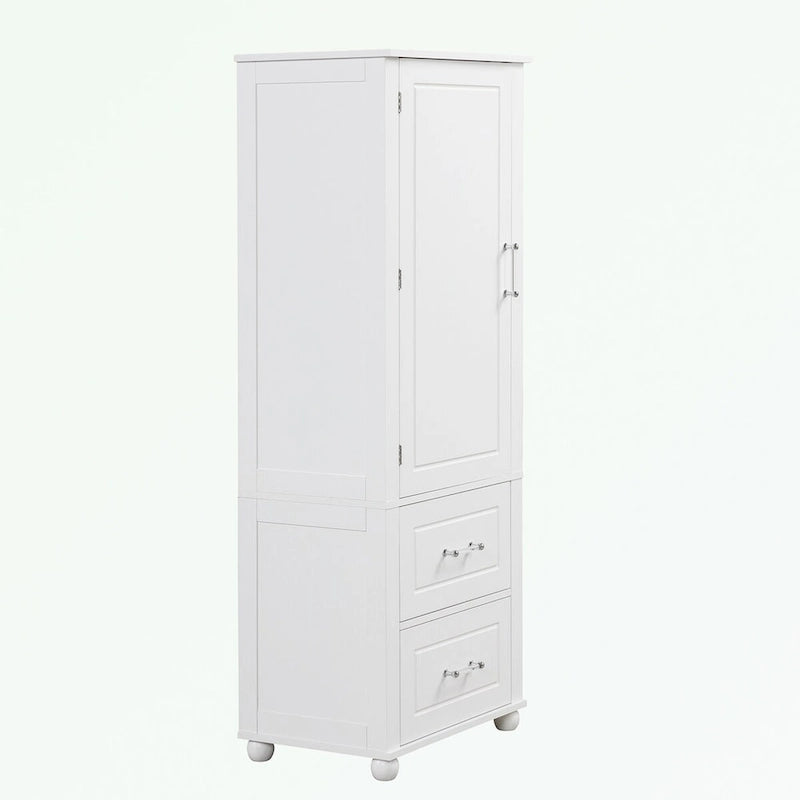 Meuble haut de salle de bain blanc, 1 personne, 2 tiroirs