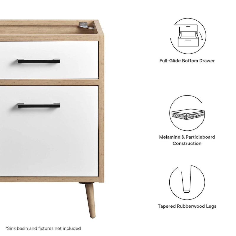 Meuble-lavabo simple de 24 po Chêne blanc
