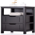 Meuble de Rangement au Sol – Noir / Taupe / Gris / Blanc, 3 étagères, Simple