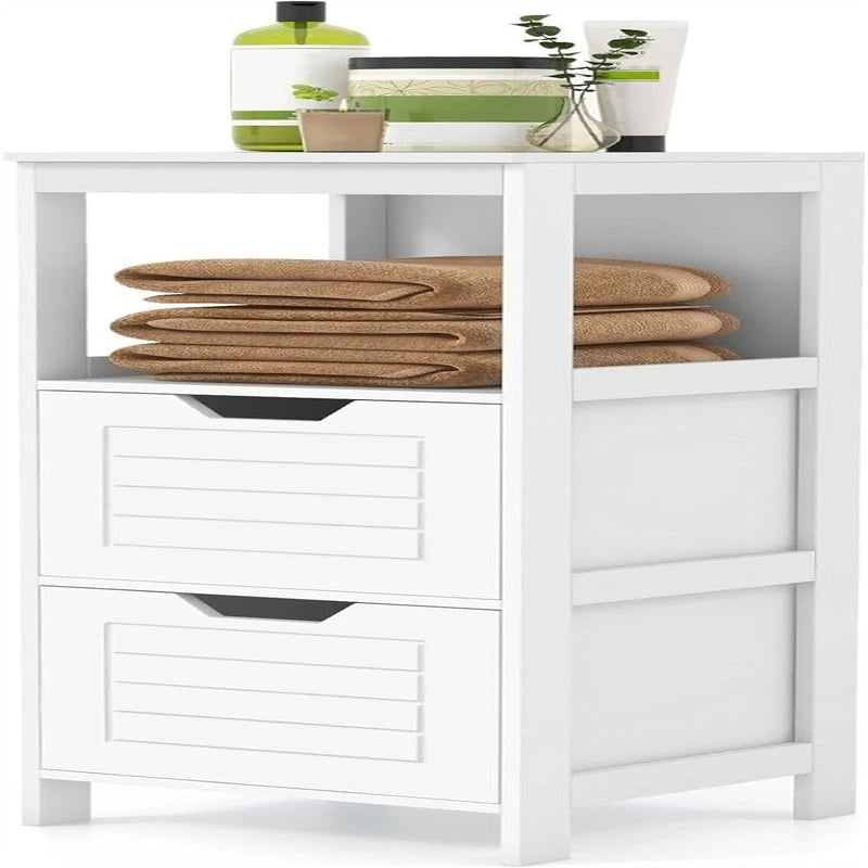 Meuble de Rangement au Sol – Noir / Taupe / Gris / Blanc, 3 étagères, Simple