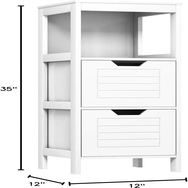 Meuble de Rangement au Sol – Noir / Taupe / Gris / Blanc, 3 étagères, Simple