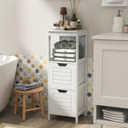 Meuble de Rangement au Sol – Noir / Taupe / Gris / Blanc, 3 étagères, Simple