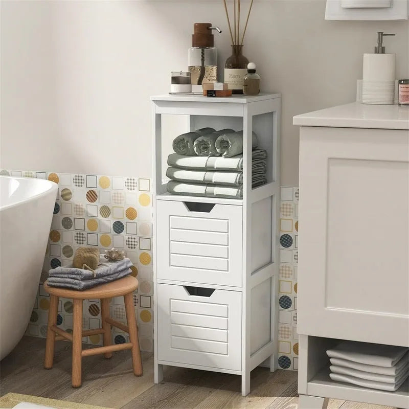 Meuble de Rangement au Sol – Noir / Taupe / Gris / Blanc, 3 étagères, Simple