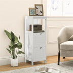 Meuble de Rangement au Sol – Noir / Taupe / Gris / Blanc, 3 étagères, Simple