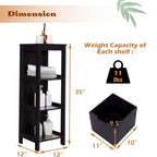 Meuble de Rangement au Sol – Noir / Taupe / Gris / Blanc, 3 étagères, Simple