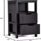 Meuble de Rangement au Sol – Noir / Taupe / Gris / Blanc, 3 étagères, Simple