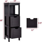 Meuble de Rangement au Sol – Noir / Taupe / Gris / Blanc, 3 étagères, Simple