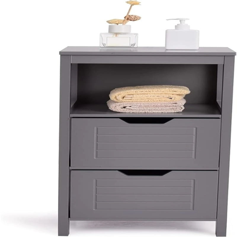 Meuble de Rangement au Sol – Noir / Taupe / Gris / Blanc, 3 étagères, Simple