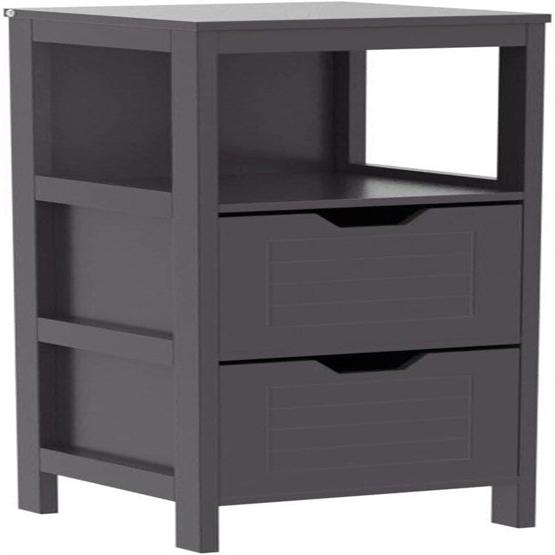 Meuble de Rangement au Sol – Noir / Taupe / Gris / Blanc, 3 étagères, Simple