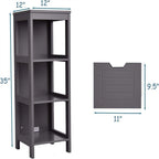 Meuble de Rangement au Sol – Noir / Taupe / Gris / Blanc, 3 étagères, Simple