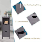 Meuble de Rangement au Sol – Noir / Taupe / Gris / Blanc, 3 étagères, Simple
