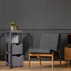 Meuble de Rangement au Sol – Noir / Taupe / Gris / Blanc, 3 étagères, Simple